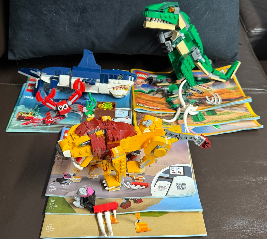 Lego Sæt - 31088, 31112, 31058 - Creator - Dinosaurier, Wilder Löwe, Bewohner der Tiefsee #1.0