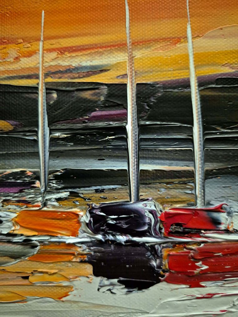 Laurent Pate (1970) - Paisible rouge Horizon ( marine bateau ) #4.3