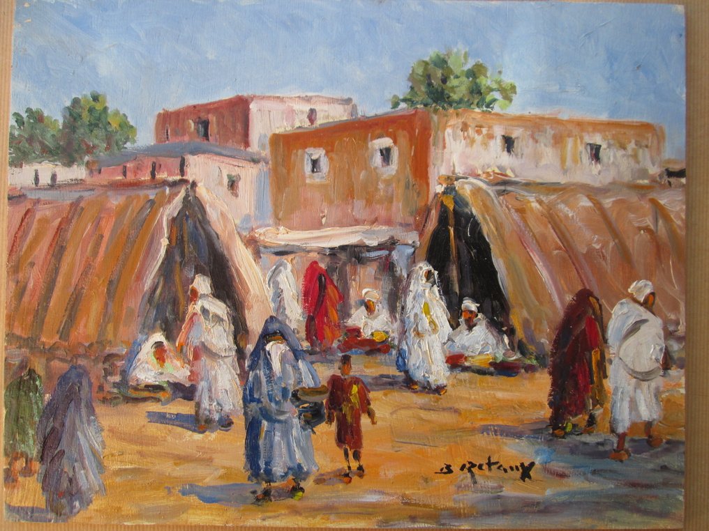 Bruno Retaux (1947) - Marché à Marrakech - Maroc #1.0