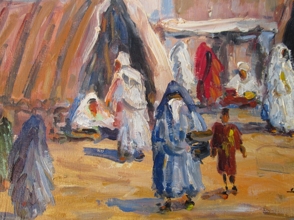 Bruno Retaux (1947) - Marché à Marrakech - Maroc #1.0