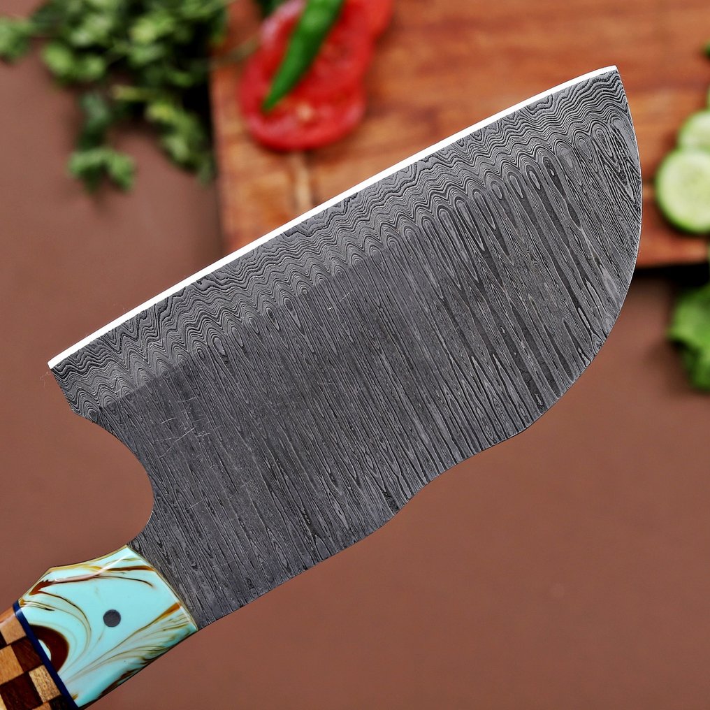 Handcrafted Kitchen Knife - Tafelmes - Staal, Hout - A154 #3.2