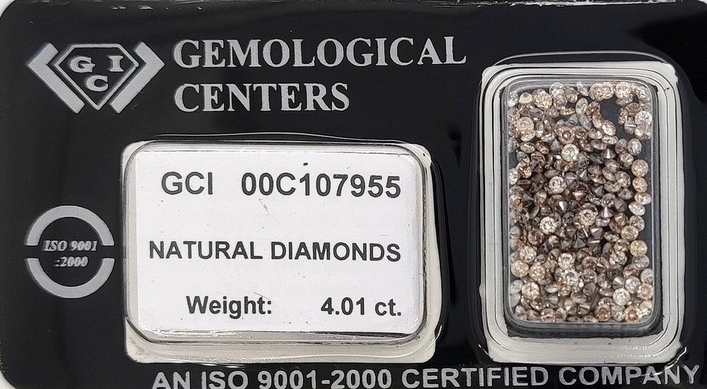 没有保留价 - 201 pcs 钻石  (天然色彩的)  - 4.01 ct - 圆形 混合色彩 - SI1 微内含一级, VS1 轻微内含一级 - 以色列宝石中心（G.C.I.） #3.2