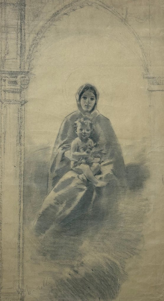 Domenico Morelli (1826-1901) - Madonna con Bambino #1.0