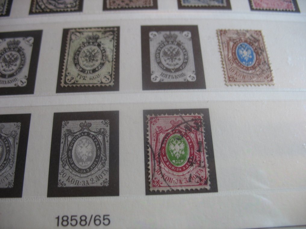 Russland  - Vakker samling ca. 1858-1916 i Lindner Album med Wrangel Lagerpost Marken #4.3