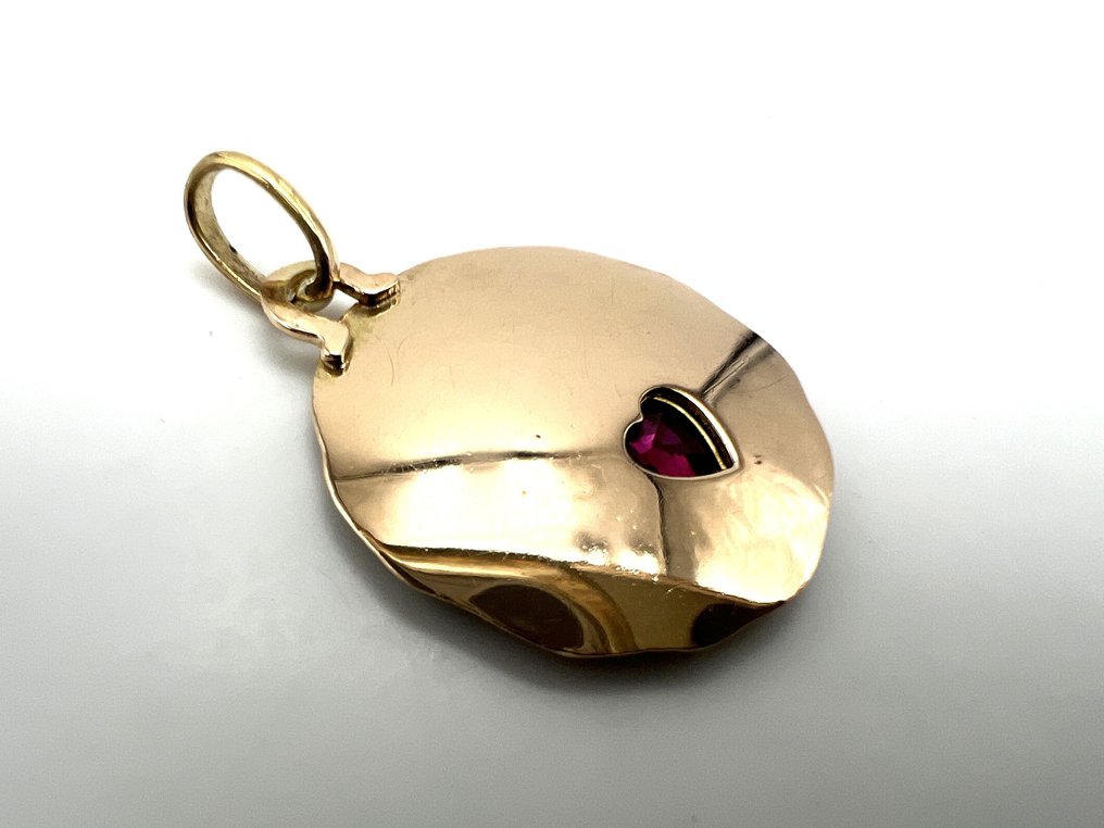 沒有保留價 - 墜飾 - 18 克拉 黃金 -  0.10ct. tw. 紅寶石 #3.2