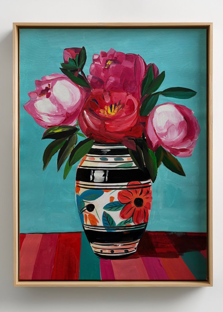 E. García - JARRÓN CON FLORES ROJAS   XL  (NO RESERVE) #2.1