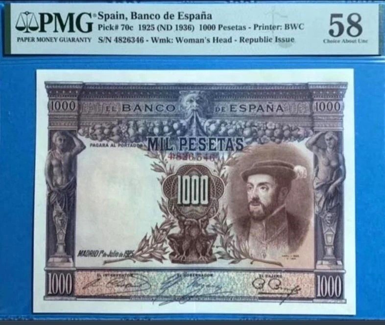 西班牙. - 1000 Pesetas 1936 - Pick 70c  (沒有保留價) #1.0