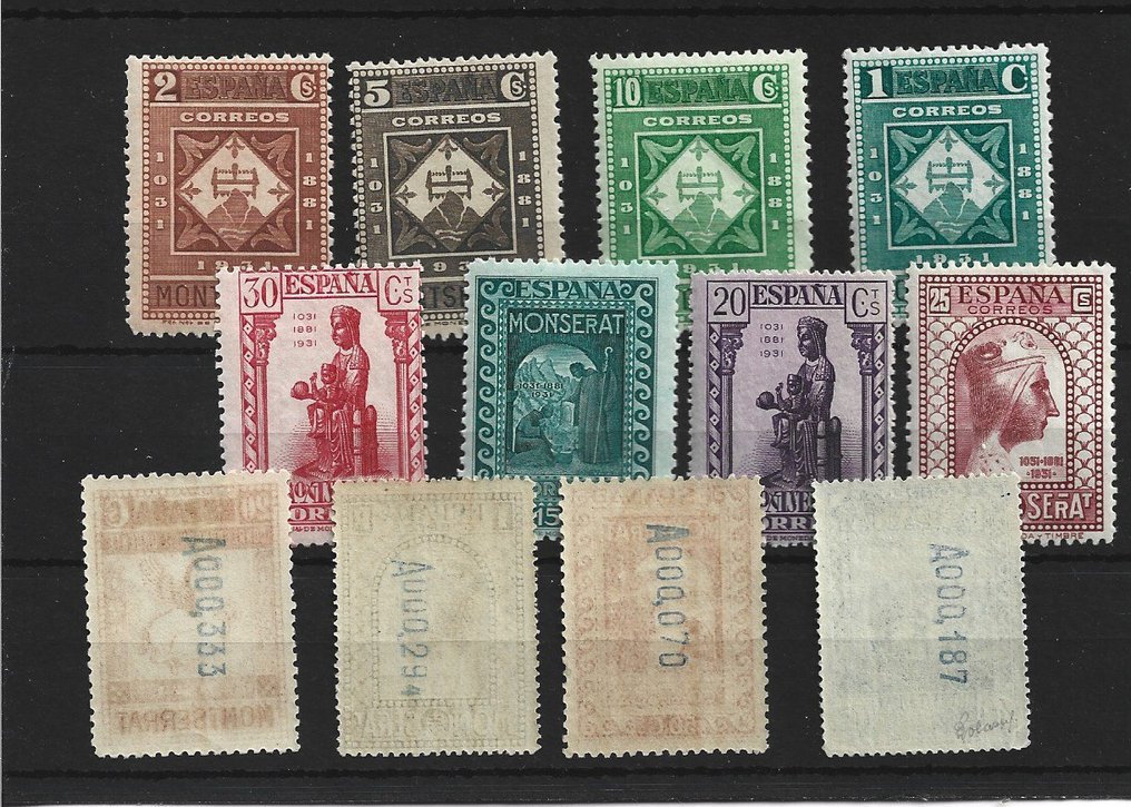 Spanien 1931 - Kort serie uden fastgørelser. - Edifil 636/49 #1.0