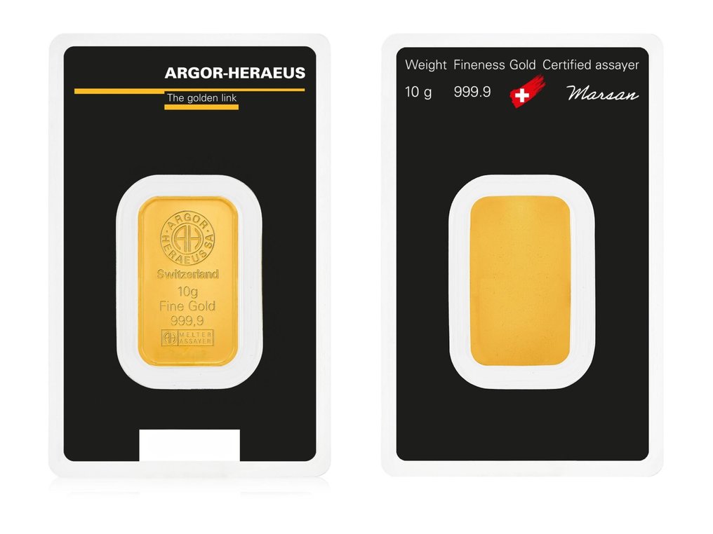 10 grammes - Or .999 - Argor-Heraeus - Scellé & avec certificat #2.1