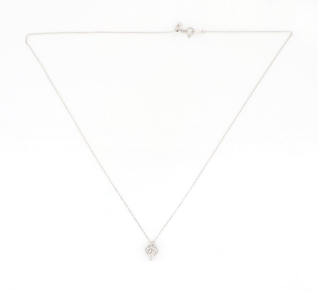 沒有保留價 - 吊墜頸鏈 鉑金 - 0.50ct. tw. 鉆石 (天然) #1.0