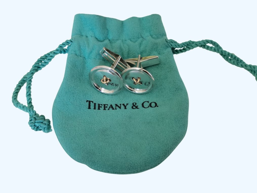 Tiffany & Co. - 14 ct. - Argint, Aur galben - Butoni #1.0