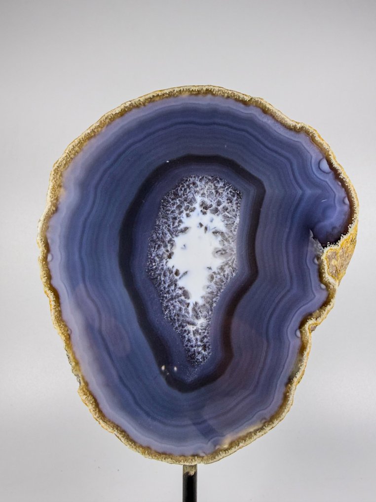 Crystal dark agate geode on stand Geode - Height: 210 mm - Width: 140 mm- 1010 g #1.0