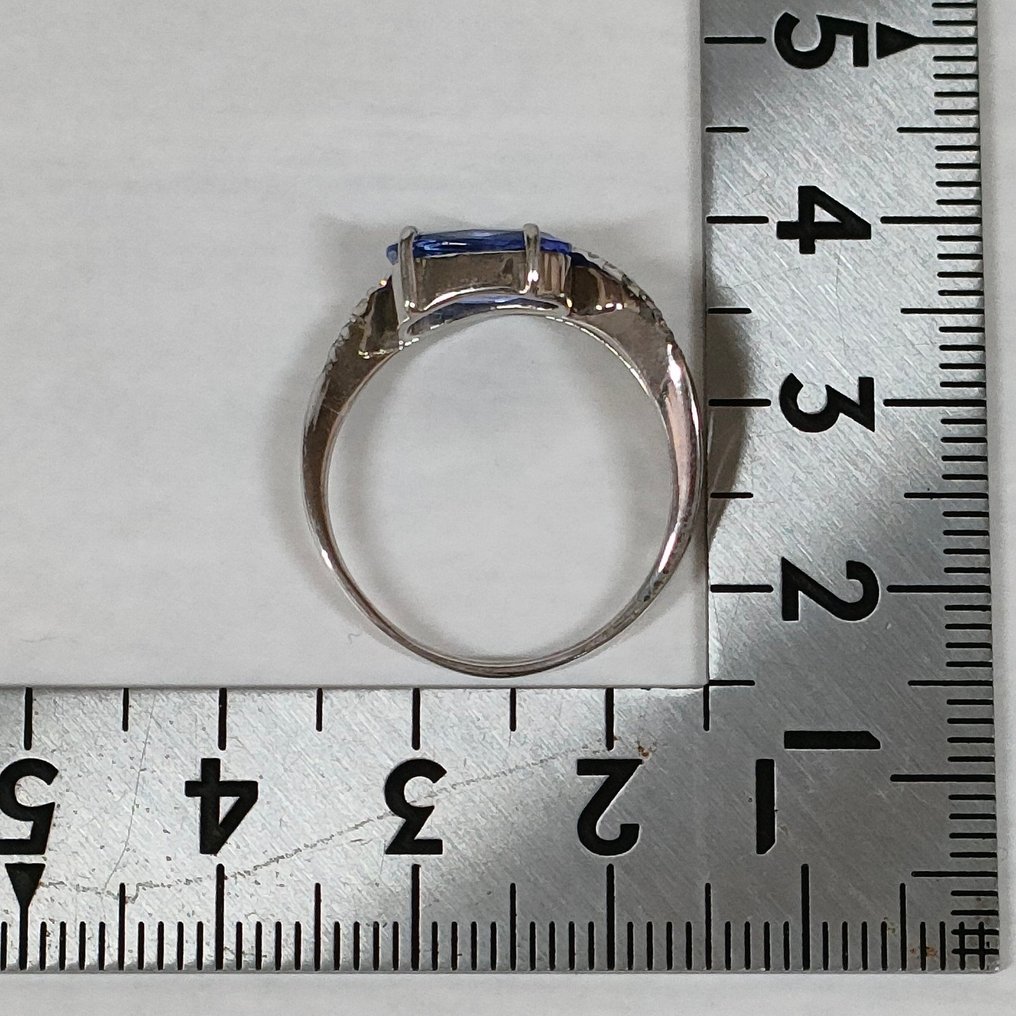 Anello - 18 carati Oro bianco Tanzanite - Diamante #4.3