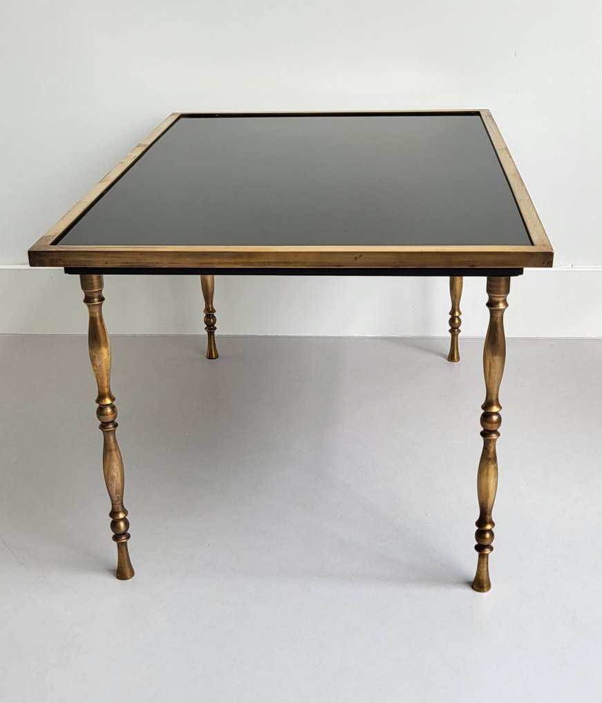 Table d'appoint - verre laqué - style Maison Jansen #1.0