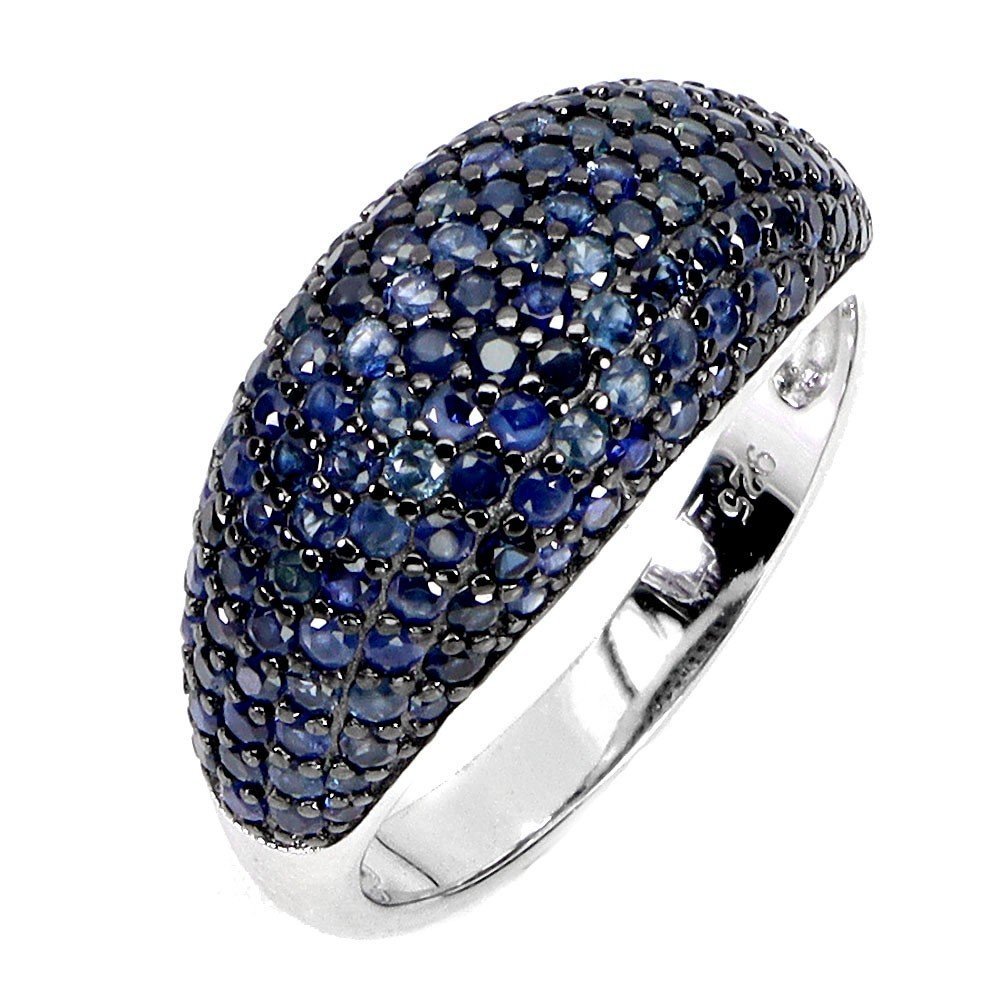 Senza prezzo di riserva - Anello Argento, Placcato oro bianco - Zaffiro Blu #1.0