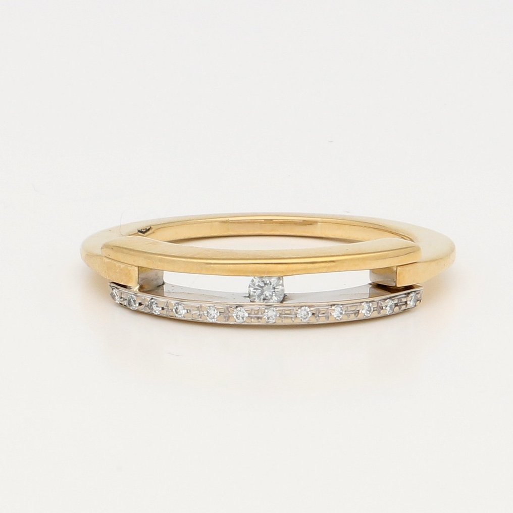 Bague - 18 carats Or jaune, Or blanc - Diamant #1.0