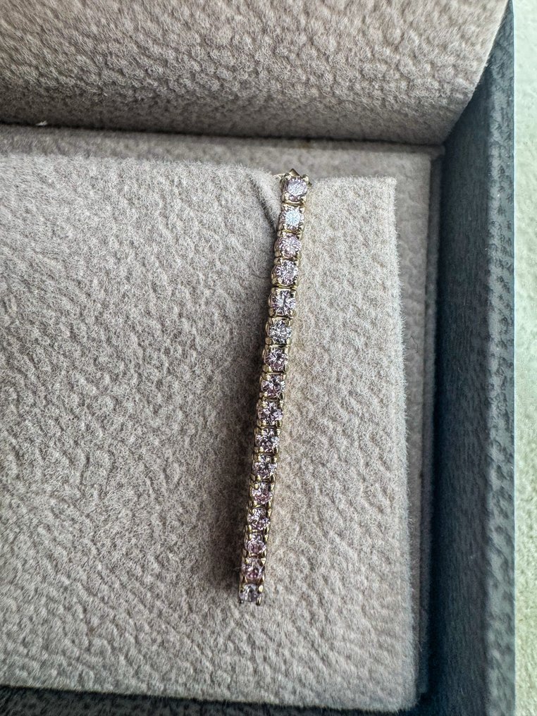 Σκουλαρίκια - 14 καράτια Κίτρινο χρυσό - 0.57ct. tw. Διαμάντι (Φυσικού χρώματος) - Διαμάντι - Κομψό ανοιχτό ροζ!! IGI #1.0