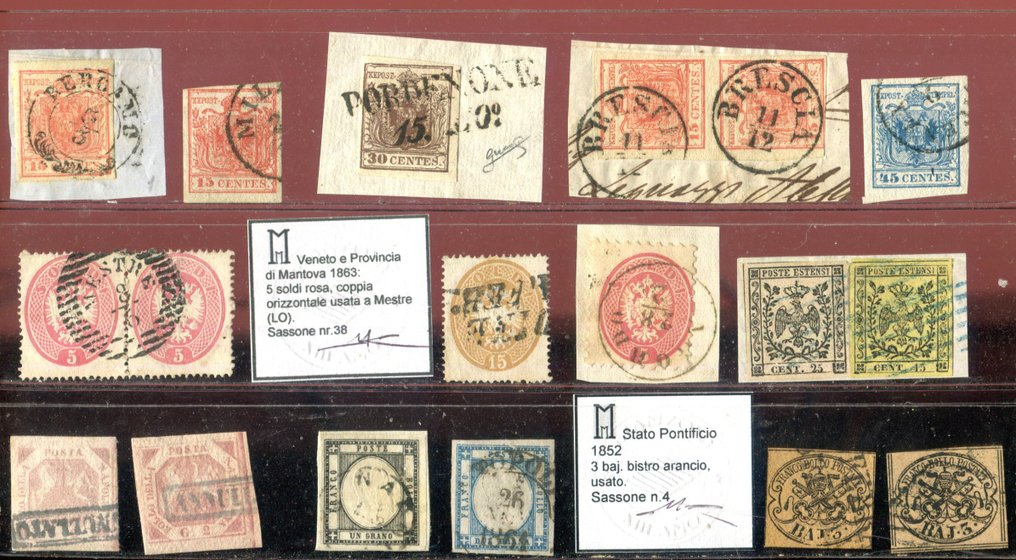 意大利古國 1850/1863 - 18个各州的价值观。全部首选！！！ - Sassone vari #1.0