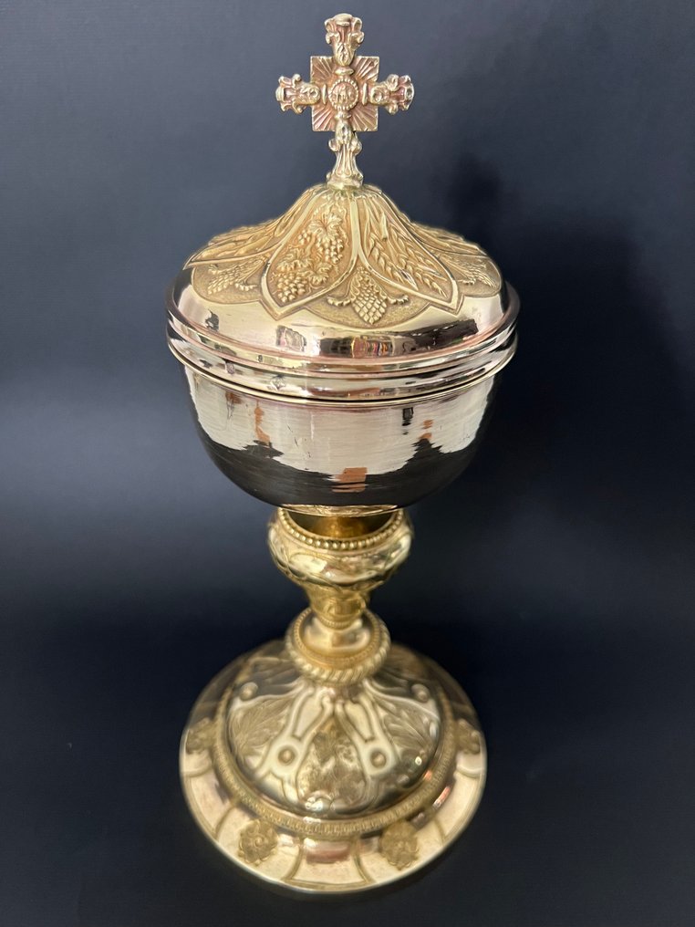  Cibório - .950 prata, Prata dourada - 1800-1850 - 36 cm  #1.0