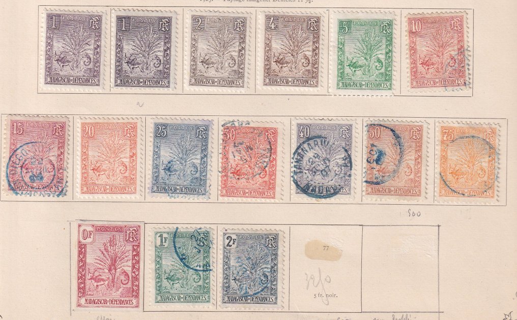 马达加斯加 1902/1903 - 邮票收藏 - Yvert n°51 à 76 #2.1