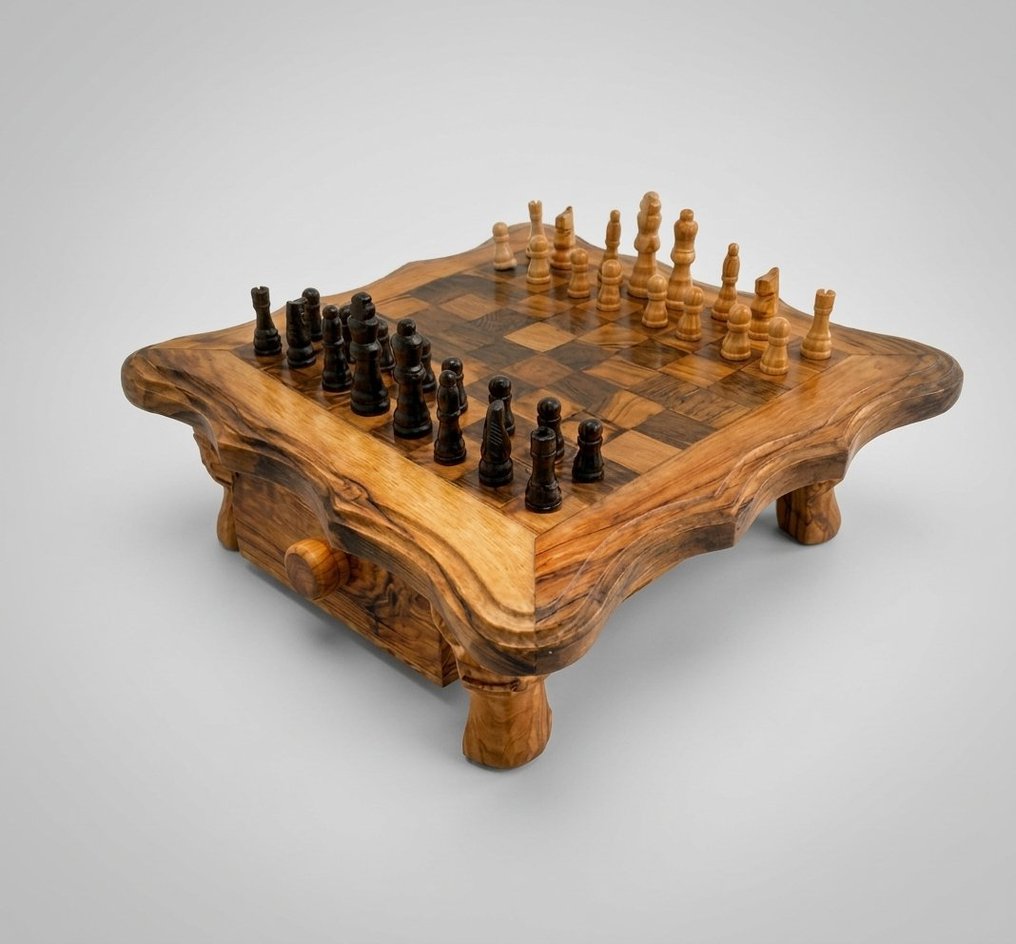 棋桌 - 木 - 手工雕刻 #1.0