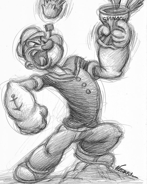 Learn How To Draw Popeye. Simple And Easy To Follow Tutorial.