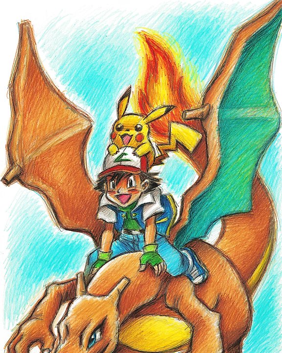Ash and Pikachu (Howard Shum), in Lance Stewart's commission Comic Art  Gallery Room