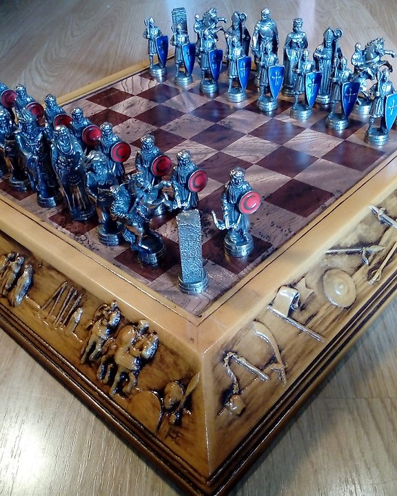 Peças de xadrez com caixa NIGRI - Batalha de Camelot - pó de mármore -  Catawiki