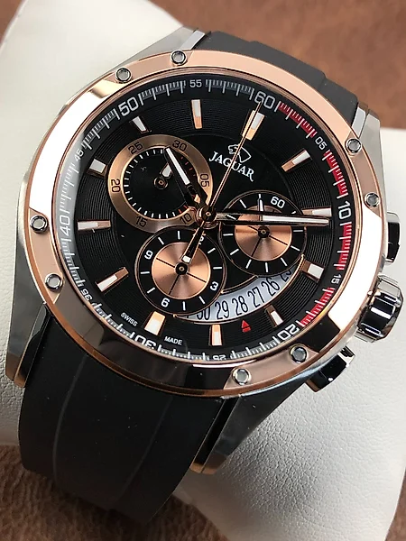 Reloj Jaguar Special Edition Hombre Negro y Rosado Cronógrafo J691/1