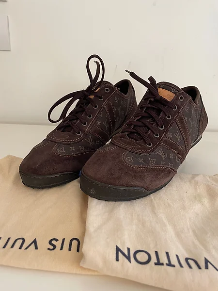 Louis Vuitton, Shoes, Vintage Authentic Louis Vuitton Brown Leather Loafers  Mens Size Us Eu43