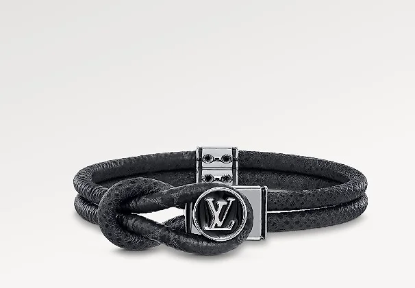 LOUIS VUITTON Dauphine Bracelet Black Monogram. Size 19