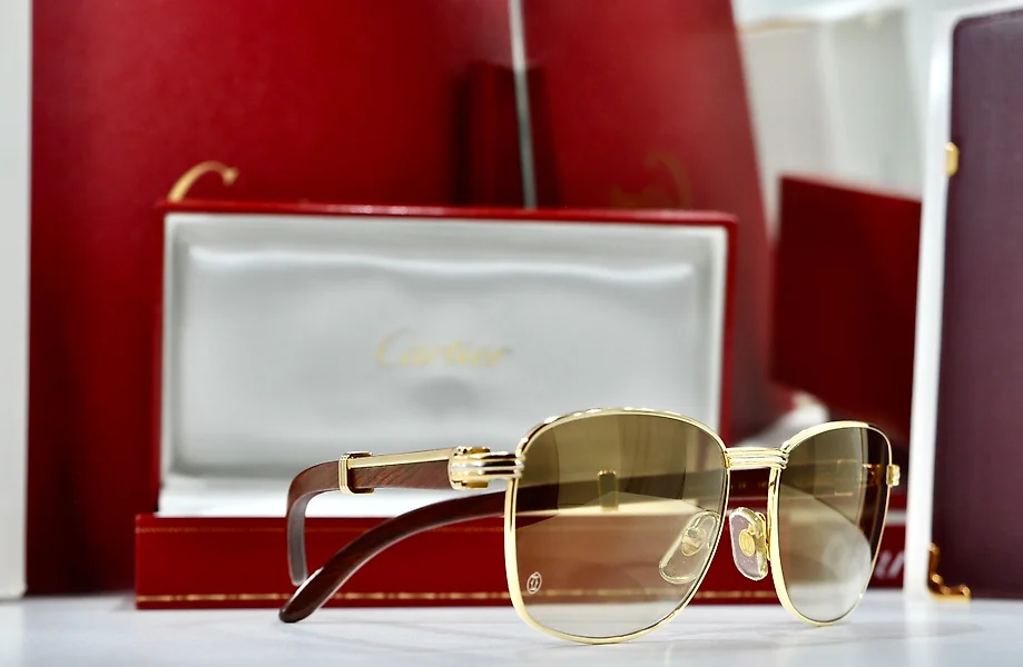 Vintage cartier glasses wood sale