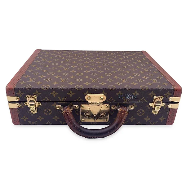 Louis Vuitton Cruiser 45 Monogram Satchel Chest Case Brown Travel Handbag LV Bag