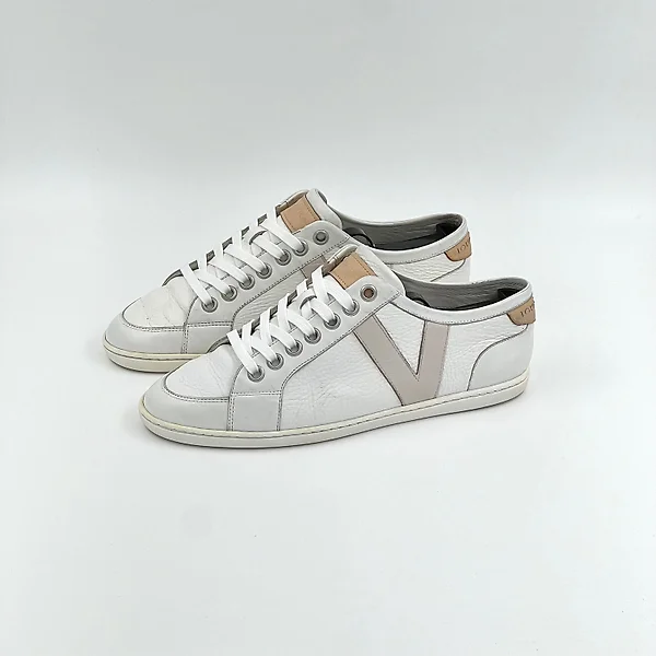 Louis Vuitton White Epi Leather Low Top Lace Up Sneakers Size 9 EU