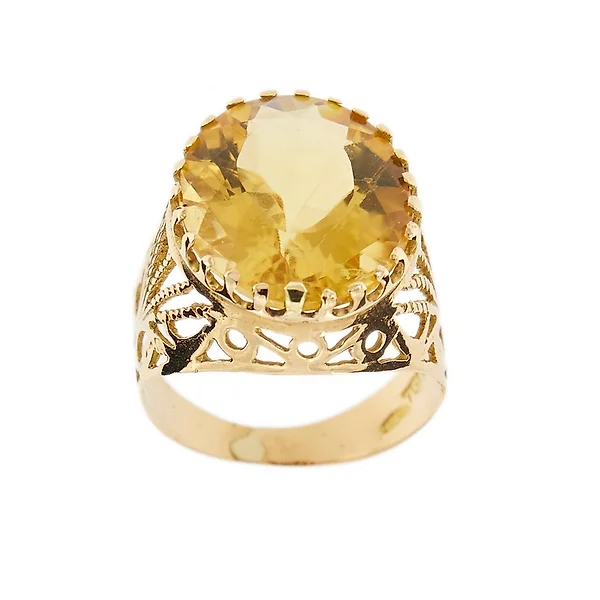 Pierre précieuse naturelle CITRINE QUARTZ ancienne Bijoux - Hauteur : 2.5  cm - Largeur : 2.5 cm- 6.2 g - (1) - Catawiki