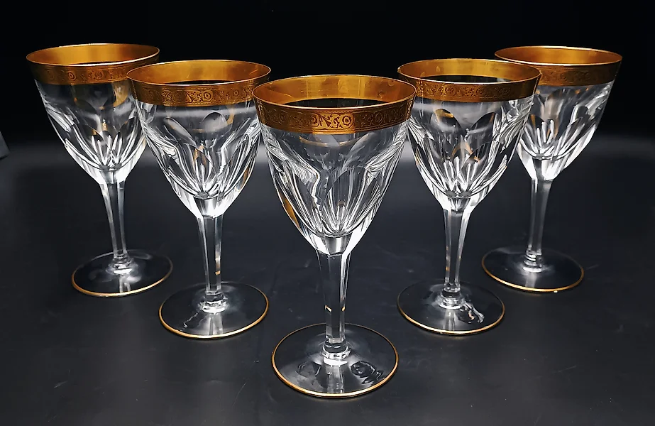 Set of Six Antique Moser Port Wine Glasses