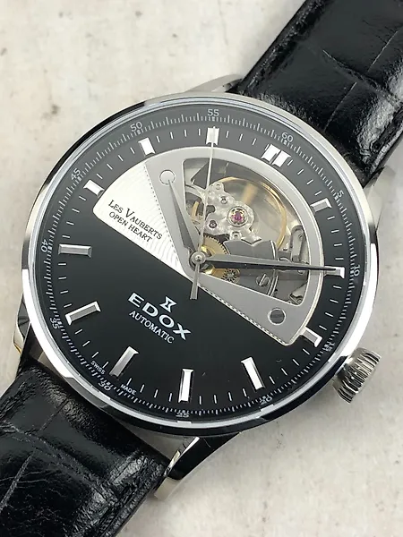 Edox - Les Vauberts Open Heart Automatic - 85019 3N NIN - Men - 2011-present