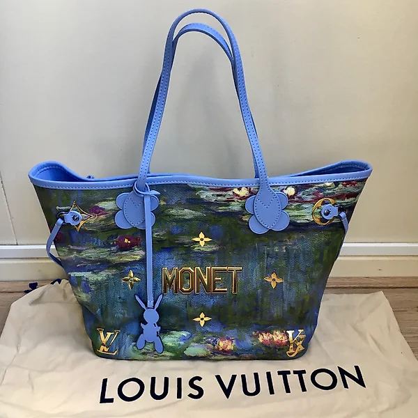 Louis Vuitton Neverfull NM Tote Limited Edition Jeff Koons Monet Print  Canvas MM