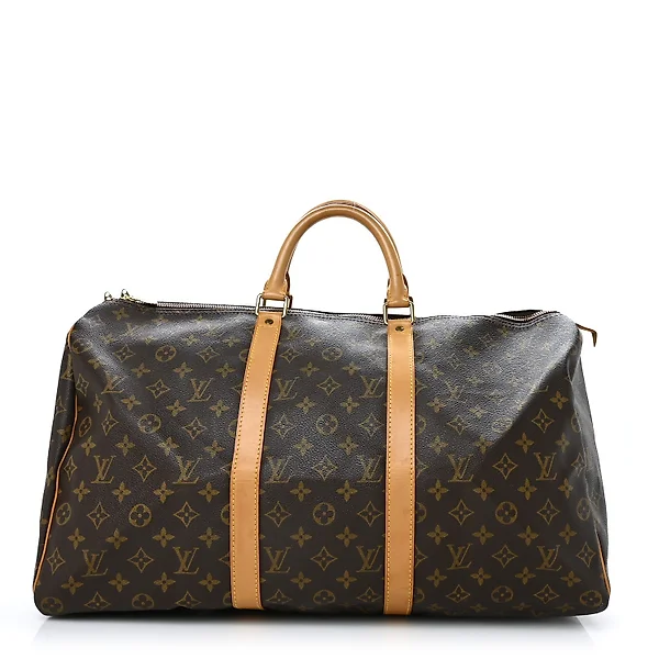 Louis Vuitton Monogram Keepol 50 M41426 Men Women Unisex Boston Bag Auction