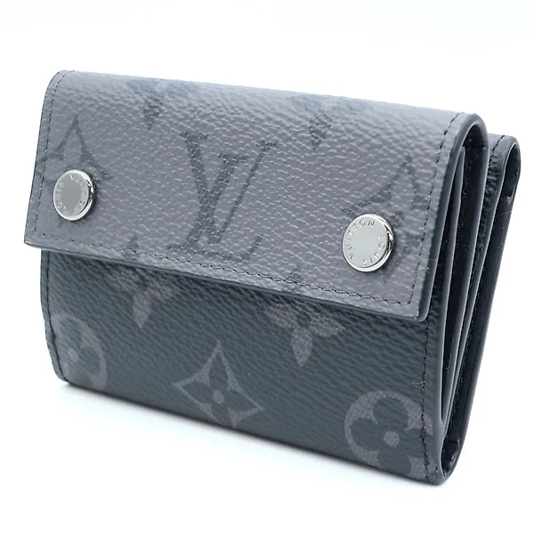 Louis Vuitton Monogram Eclipse Discovery Tri-Fold Compact Wallet