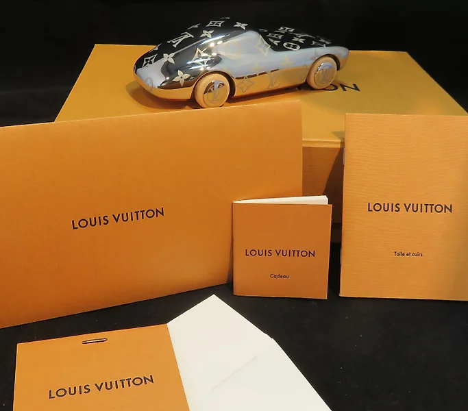 Louis Vuitton Gold Voguez Volez Voyagez Car Paperweight, travel, Louis  Vuitton