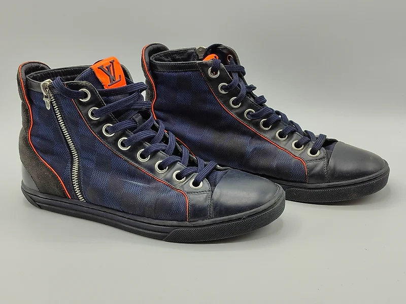 Oberkampf cloth boots Louis Vuitton Blue size 43.5 EU in Cloth