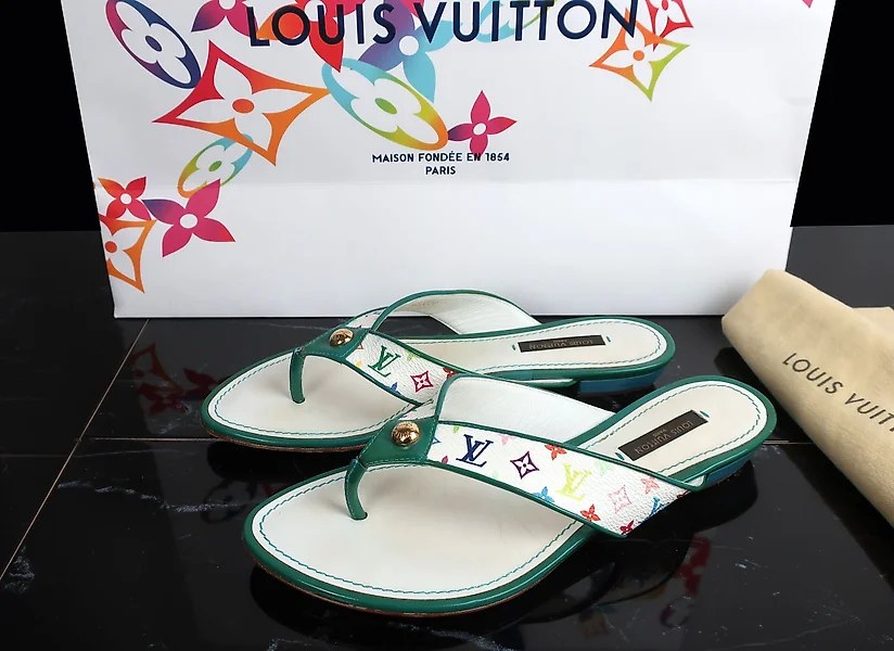 Louis Vuitton White Monogram Multicolor Ankle Strap Heels in