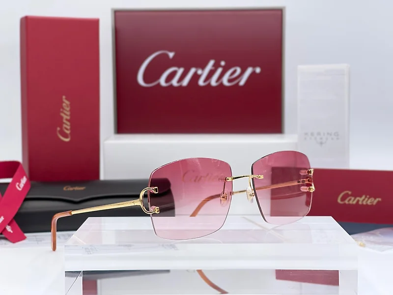 Cartier rimless vintage sunglasses fred hot sale cardin glasses c decor new