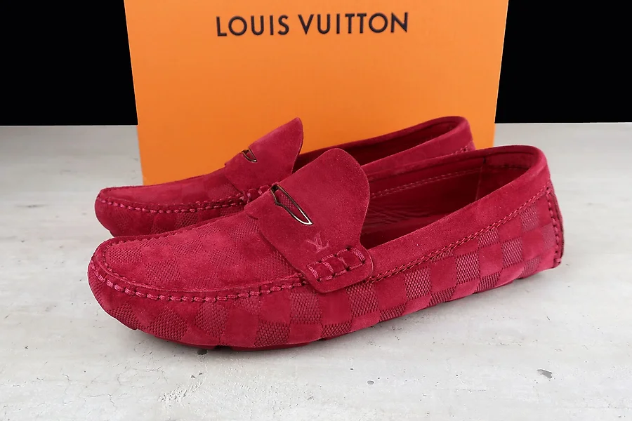Louis Vuitton Brown Suede Damier Ebene Check Monte Carlo Loafers Size 42 Louis  Vuitton