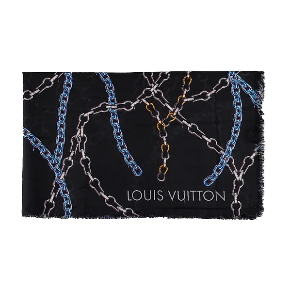 Louis Vuitton, Accessories, Louis Vuitton Light Blue Daily Monogram Lv  Logo Stole Scarf