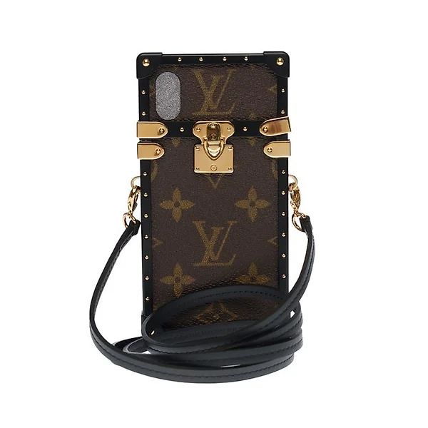 LV LV Unisex Handle Trunk Monogram Mirror Coated Canvas Natural Cowhide in  2023