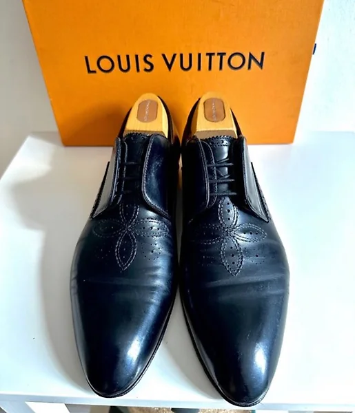 Louis Vuitton Brown Brogue Leather Lace Up Derby Size 41.5 Louis Vuitton