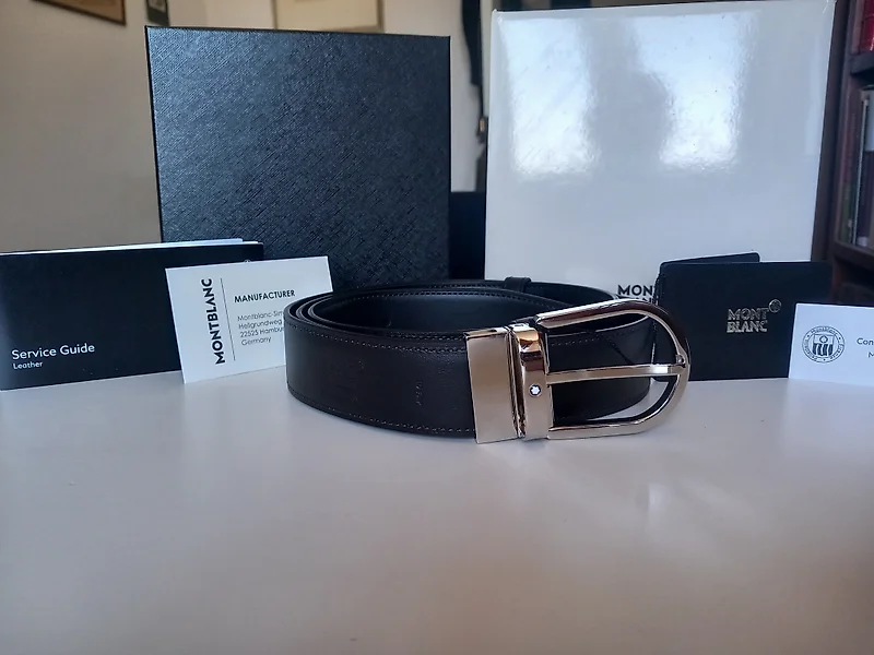 Louis Vuitton Faces Belt Eyes 35MM Black in Calf Leather with
