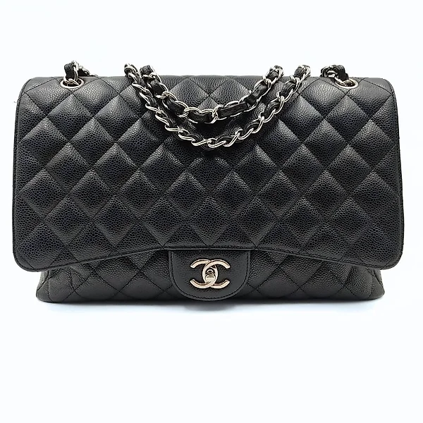 Chanel Shiny Black Crocodile Medium Classic Double Flap Bag with, Lot  #58063